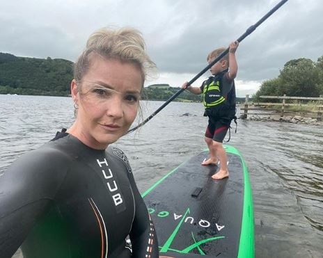 Helen Skelton with her baby boy.